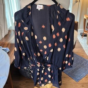 Parker silk blouse peplum size large